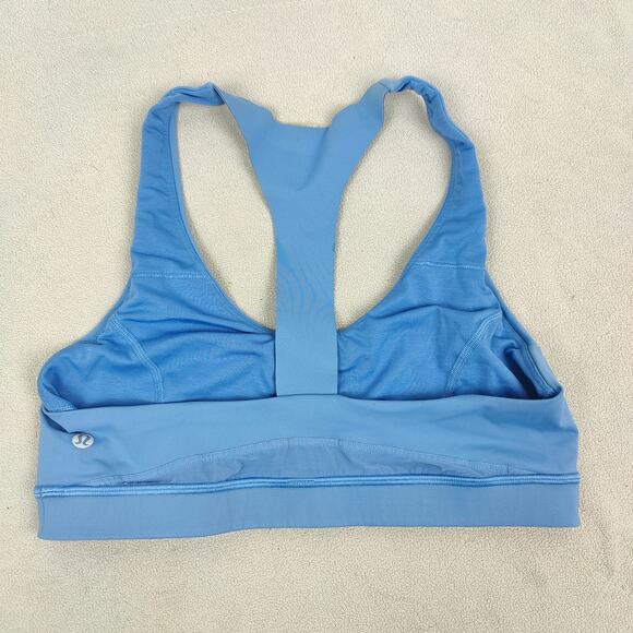 Lululemon Break Free Bra Nulux Sports Bra Womens 10 Blue Racerback Mesh - Picture 4 of 7